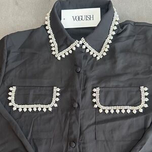 Voguish Black Embellished Blouse